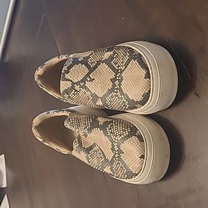 Used Womens J/Slides NYC Snakeskin Slip-On Platform Cleo Sneaker Shoes Size 10